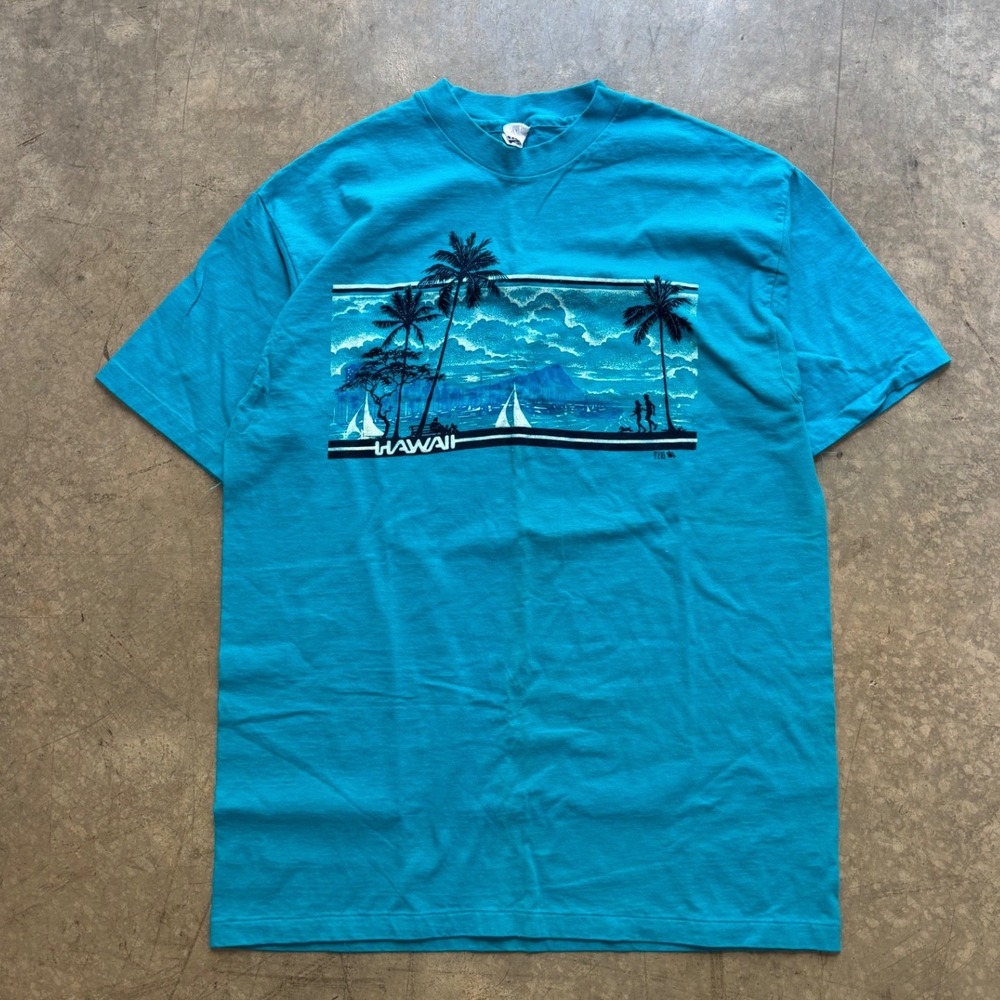 Vintage 80's Hawaii Destination Surf‎ Beach Shirt Size XL